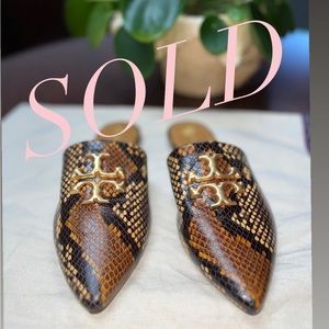 TORY BURCH ELEANOR MULE SNAKE PRINT